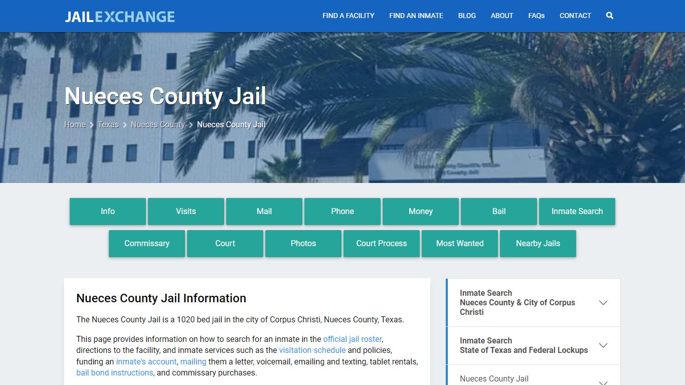 Nueces County Jail, TX Inmate Search, Information